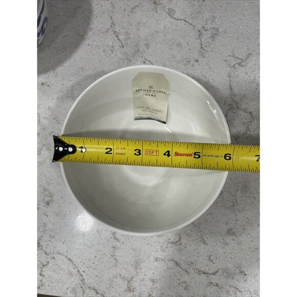 Set of 3 BLUE ROSE SCROLL 6x2.75” Melamine Bowls Artisan De Luxe Salsa Dip Bowl - Picture 3 of 4